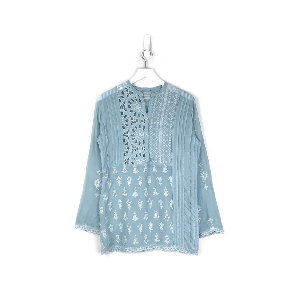 Johnny Was | Dial Mix Tunic in Aqua Blue